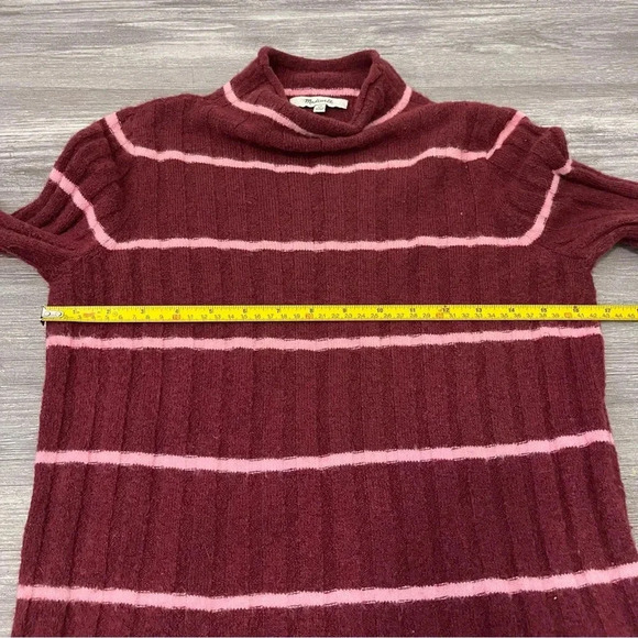 Madewell Colorful Striped Mock Neck Wool Alpaca Blend Soft Knit Sweater Retro XS - Picture 9 of 10